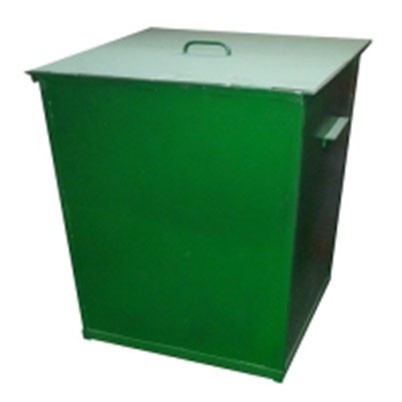 Металлический мусорный контейнер с крышкой